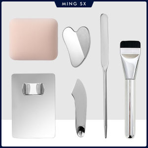 3/4/5/6 PCS Makeup Foundation Brush Lipstick Eye Shadow Mixing Palette Stainless Steel with Spatula Rod Color Stick Beauty Tools