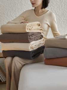 Simple Pure Color Double Layer Cotton Quilt Cover Single Piece Four Seasons Womens Style 1.8m Bedding Cover Shell Case