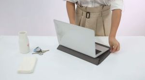 Leather Laptop Sleeve Stand 13 14 15 Inch Sleeve / Tas Laptop Sarung Pouch Cover Komputer Leptop Multifungsi / Macbook Air Premium PU Kulit Leather Case Sleeve Mac Book