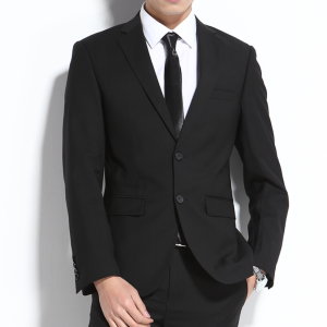 Mens Casual Slim Fit Business Suit Jacket Top Single-breasted Large Size Polyester Fiber round Hemline Long Sleeve Coat