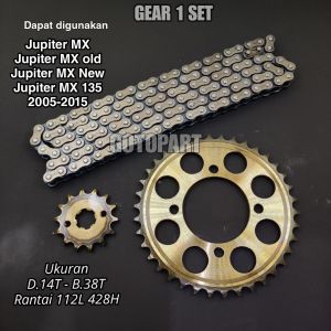 Gear set Jupiter MX New Jupiter MX old 135 2005-2014 gearset girset gigi tarik model sss