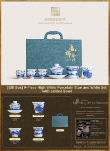 mornenjoy | Tea Brewing Blue and White Ceramic Tea Set