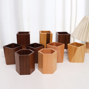 Black Walnut Solid Wood Pen Holder Office Desk Organizer Simple Creative Stationery Storage Box Study Room Retro Style Wood