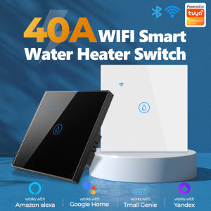 SMATRUL Tuya Smart Wifi Water Heater Touch Switch 40A Air Conditioner Light Switchs Timing EU Wall Electrical App for Alexa Google Home Smart Home