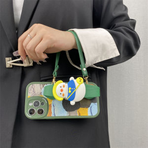 New S Series Silicone Phone Case Crossbody Womens High End Fashion Anti Slip 15Promax Duck Painting Wristband Design