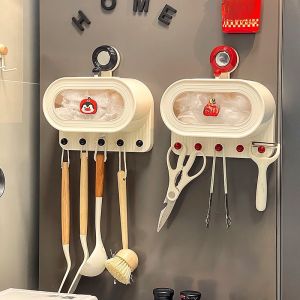 Disposable Plastic Storage Box Kitchen Home Essential Tool Hole-Free Preservation Film Cover Filter Net Rack Organizer