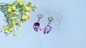 Bộ Móc Khóa Nam Châm Hình Trái Tim Acrylic Cosplay Anime - Bộ 2 Món Móc Khóa Và Phụ Kiện Túi Xách Làm Quà Tặng