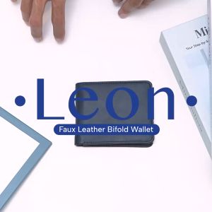 Wallts Leon - Dompet Lipat Pria Faux Leather Kulit Hitam Men Wallet