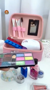 Vali Trang Điểm Cho Bé Gái Bộ Trang Điểm Dễ Dàng Làm Sạch Với Nước Dành Cho Bé Gái Có Máy Hơ Móng