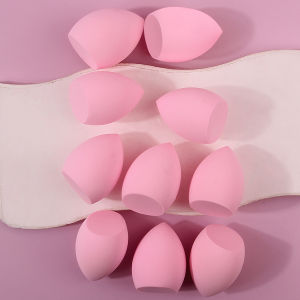 10 Chiếc Siêu Mềm Màu Hồng Cắt Chéo Làm Đẹp Trứng Xốp Dụng Cụ Trang Điểm Mặt Polyurethane Hydrophilic Không Bám Bột Kích Thước 6Cm