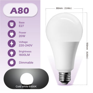 10 Pack E27 Home Dimmable 10W 15W 20W Globe Shape LED Light Bulbs AC 220V Energy Efficient 3-6500K Lamps for Living Room Decor