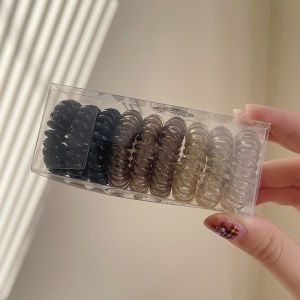 9Pcs/Set Women Girls Telephone Wire Elastic Hair Bands Elasticity Hair Ties Ponytail Holder Hair Accessories