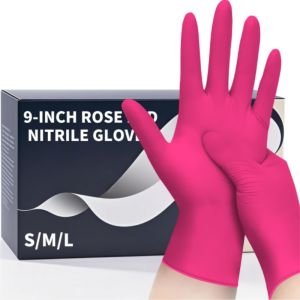 20/50/100PCS Pink Nitrile Gloves Disposable Hair Grooming Gloves for Pet Care Household Cleaning Kitchen Beauty Nail Powder Free
