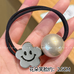 Elegant Double Layer Hair Ties for Women Durable Floral Pearl Hair Bands Stylish Hair Accessories for Daily Use And Commuting