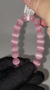 (SG Seller Ready Stocks) High Grade Natural Pink Chrysoberyl Cat Eye Bracelet 9+mm