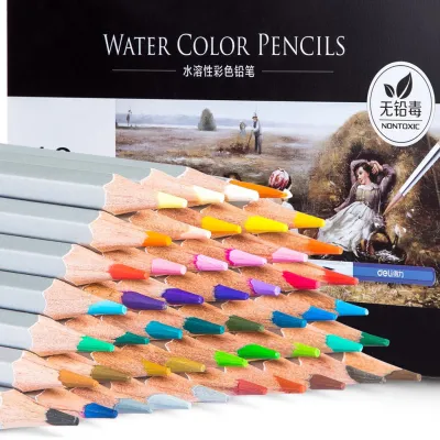 Bút Chì Màu Nước Cao Cấp Deli - Có Kèm Cọ Tán - Bộ 24/36/48 Màu - 6521/6522/6523/6524