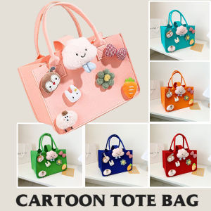 Diy Felt Cartoon Bag Fashion Children Doll Baby With Hand Gift Bag Lady Small Square Large Capacity Holding Handbag Kawaii
