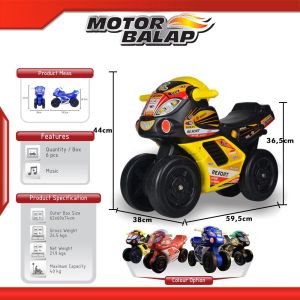 MKT MRB Motor Balap Hijau Mainan Motor Balap Dorong Sepeda Anak Roda Tiga Tricycle Bike Ride On Tolo Car