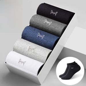 MiiOW | Mens Summer Thin Breathable Anti-slip Boat Socks Cat Man Cotton Socks Absorb Sweat Invisible Pure Color Sports Style MiiOW