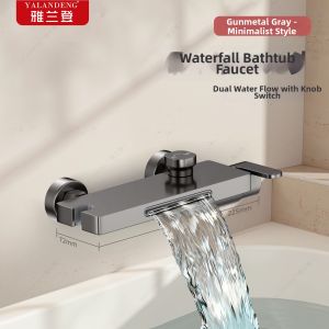 YALANDENG | Waterfall Hot & Cold Wall-Mounted Shower Faucet Full Copper Sprayer Set