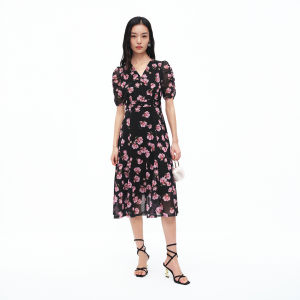 Koradior | Elegant Holiday Slimming Flowered Dress