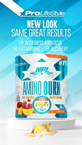 NPL Amino Burn (200g) Energy Recovey Mental Focus BCAA Halal Fitness Gym Supplement