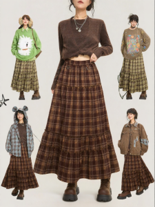 KEIKO | Autumn High Waist Slimming Flared A-Line Skirt