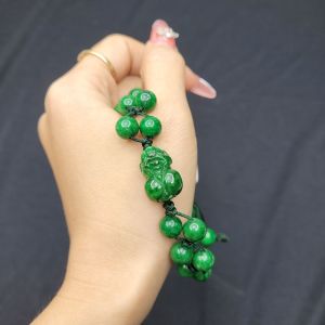 Q544 Vòng Cẩm Thạch Sơn Thủy mix tỳ hưu Sơn Thủy tết handmade ko kén mệnh - Phong Thuỷ TUDO P