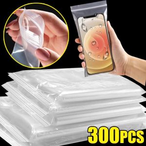 100Pcs Zipper Reclosable Plastic Bag Universal Transparent Cellphone Dust Protector Cover Resealable Poly Zip Bag for IPhone Samsung