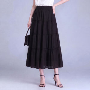 AISILANDAI | Pleated Edge Spliced High Waist Slimming Half Skirt