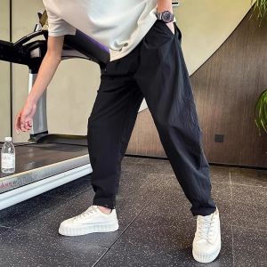 Quần Dài Nam Mùa Hè Mỏng Chín Điểm Rộng Rãi Nhanh Khô Quần Dài Thường Ngày Cạp Vừa Phong Cách Công Sở Thường Ngày