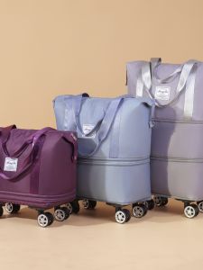 Large Capacity Travel Bag with Wheels Bag for Traveling Outdoors Luggage Bag Can Hang Suitcase Bag for Business Trips