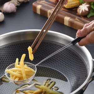 Vợt múc Topping trân châu vợt múc lẩu inox cán đỏ siêu bền siêu tiện lợi -Lumbley