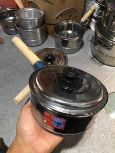 PANCI SAYUR ALUMINIUM JAWA BESAR 18cm GAGANG KAYU KUAT TERMURAH COD