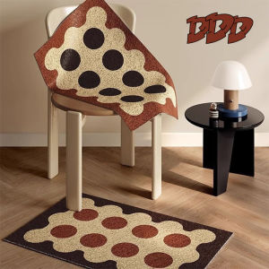 DDD Retro Luxury Entrance Mat PVC Silk Circle Doormat Anti-Slip Dirt Trapping Foot Pad Polka Dot Pattern Home Decor Rug