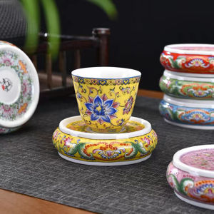 Đĩa Đựng Trà Bằng Gốm Sứ Màu Pha Lê Mingke Đế Đựng Tách Trà Cách Nhiệt Phụ Kiện Trà Đạo Dùng Tại Nhà Bộ Dụng Cụ Trà Gongfu