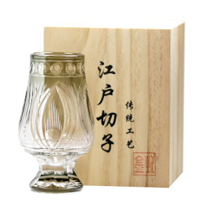 Handcrafted Japanese Style Whiskey Glass Fragrance Cup Cherry Blossom Design Crystal Glass Alcohol Beverage Cup Golden Essence