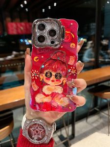 Fashionable  Series 16 Phone Case with Invisible Stand Full Cover Sparkling Lens Film Popular Internet Red Protective Cover for Girls
