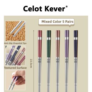 Mildew-Proof Slip-Resistant Stainless Steel Chopsticks