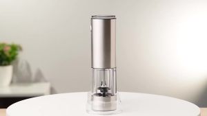 cliton | Máy Xay Muối Và Tiêu Có Thể Sạc Lại Bằng USB Máy Xay Gia Vị Có Thể Điều Chỉnh Độ Thô Tự Động Với Đèn LED Thép Không Gỉ Thân Thiện Với Môi Trường Cho Nhà Bếp