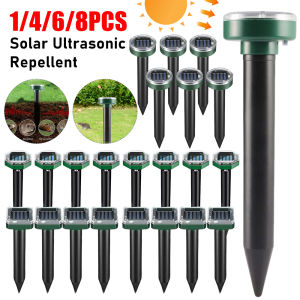 1-8PCS Mole Rat Repellent Solar Ultrasonic Repeller Bat Garden Pest Deterrent Outdoor Ultrasonic Pest Repeller Mouse Trap Device