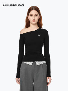ANN ANDELMAN | Off-Shoulder Design Long Sleeve T-Shirt Knitwear