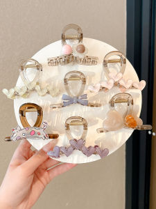 Elegant Heart Butterfly Knot Half up Hair Clip Women Summer Grab Clip Back of Head Bun Shark Clip Hair Card Holder Headwear