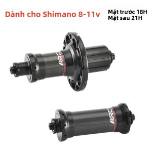 Bộ Moay-ơ Xe Đạp Đường Trường ARC Carbon 18 Lỗ Trước 100mm & 21 Lỗ Sau 130mm Kiểu Kéo Thẳng G3 Kiểu Dệt Bánh Xe 6 Chấu 72 Tiếng Bấm Tương Thích Với Phanh V