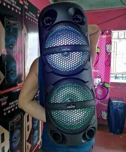 BIG DOUBLE BLUETOOTH KARAOKE SPEAKER AUXIN FMRADIO FREE MICROPHONE REMOTE