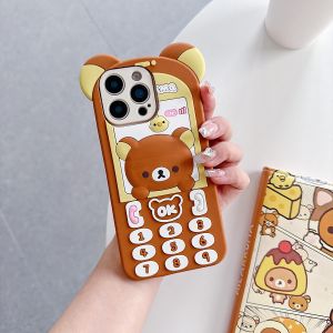 EOENKK | Ốp Điện Thoại Silicon Rilakkuma Kawaii Cho iPhone 11/12/13/14/15/16/17 Pro Max Plus 12/13 Mini Tương Thích Với iPhone 6/7/8/SE Vỏ Mềm Chống Trầy Xước Nhẹ Mỏng