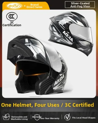 AD | Mens Flip-Up Full Face Helmet for Electric Scooter Bike All Season Warm