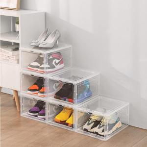 DIHUANTUO | Folding Transparent Shoe Box Organizer Plastic