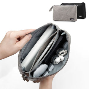Xudewei Portable Cable Storage Bag Double-layer Travel Digital Organizer Oxford Gadget Bag for Earphone Mobile Hard Disk Charger