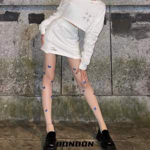 Blue Butterfly Dream Stockings Ultra-Thin Any-Cut Printed Pantyhose Girls Silk Stockings Judoll Butterfly Patterned Tights